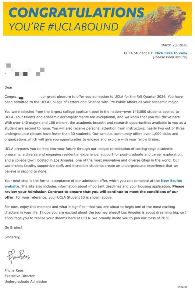 UCLA offer